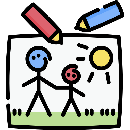 children - Corporate Mind Craft Children's Program - a drawing of a family, digital illustration